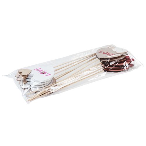 Artículo Tacos de flores de madera Tacos decorativos Love 8×7,5cm 12uds
