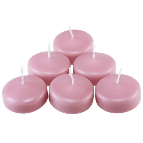 Floristik24 Velas flotantes velas flotantes rosa Ø4,5cm H3cm 8ud