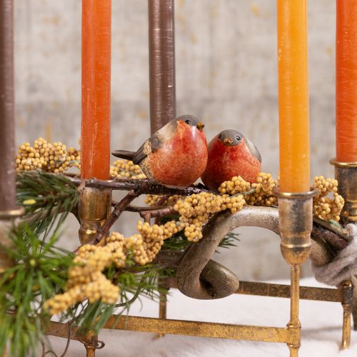 Floristik24 Figuras de Petirrojo de Cerámica - Tonos Rojos y Naturales, 5,4 cm - Perfectas para el Jardín y el Hogar - Pack de 4