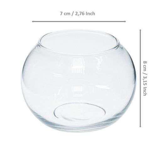 Artículo Florero de bola Cristal Mini Florero Redondo Cristal Deco H8cm Ø7cm