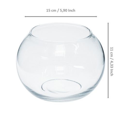 Artículo Florero de bolas florero de vidrio decoración de vidrio redondo Al11cm Ø15cm