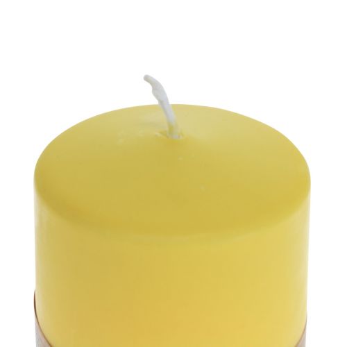 Floristik24 Vela de pilar amarillo limón velas Wenzel velas PURE 90×70mm