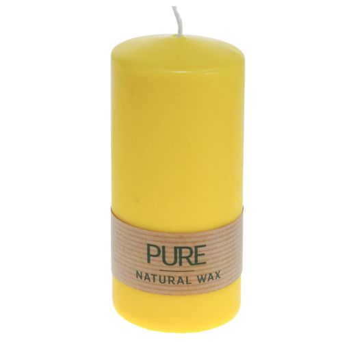 Floristik24 Vela de pilar amarillo limón velas Wenzel velas PURE 130×60mm