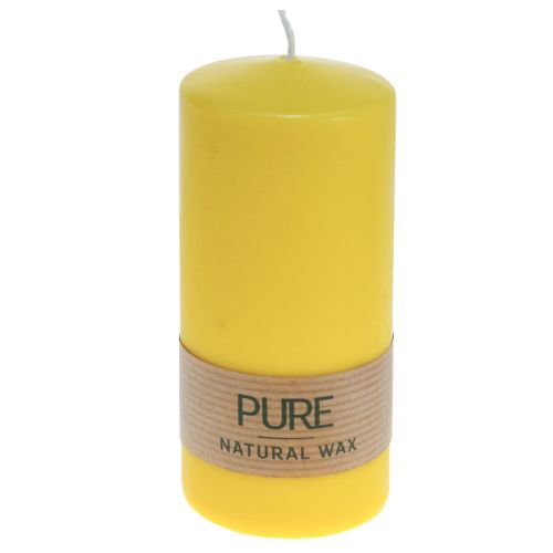 Floristik24 Vela Pilar Amarillo Limón Velas Wenzel Velas PURE 130×60mm