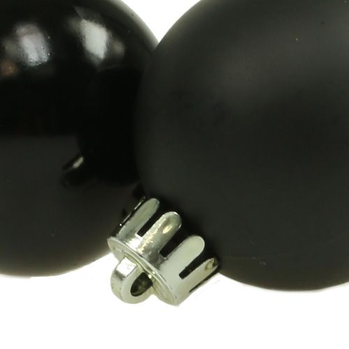 Floristik24 Bola navideña plástico Ø4cm negro 16 piezas
