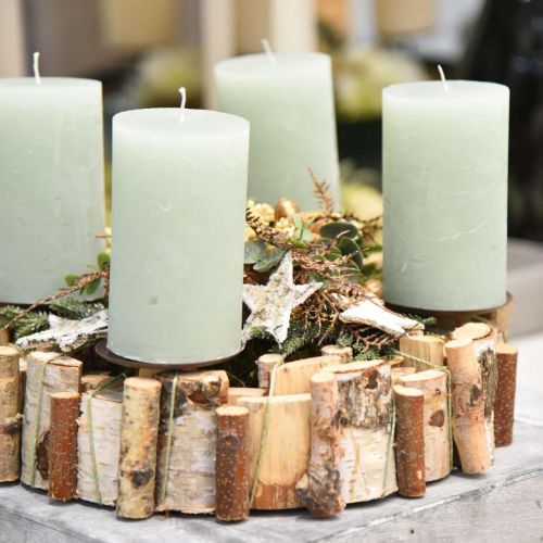 Floristik24 Corona de adviento decoración de abedul corona madera y ramas Ø32cm H8cm
