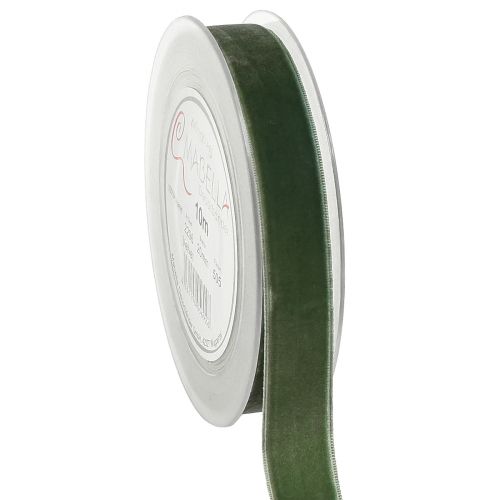 Floristik24 Cinta de terciopelo cinta decorativa verde cinta de regalo de terciopelo A20mm L10m