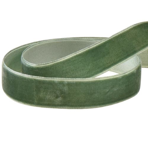 Artículo Cinta de terciopelo cinta decorativa verde cinta de regalo de terciopelo A20mm L10m