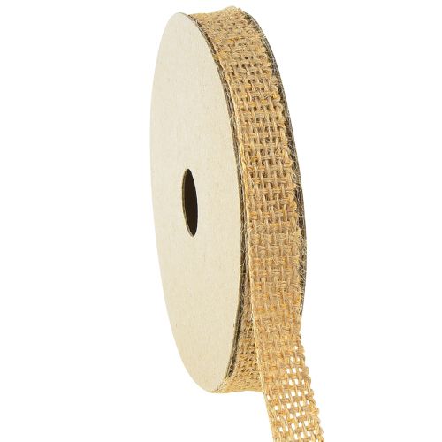 Artículo Cinta de yute cinta decorativa cinta de regalo de bronce natural W12mm L10m