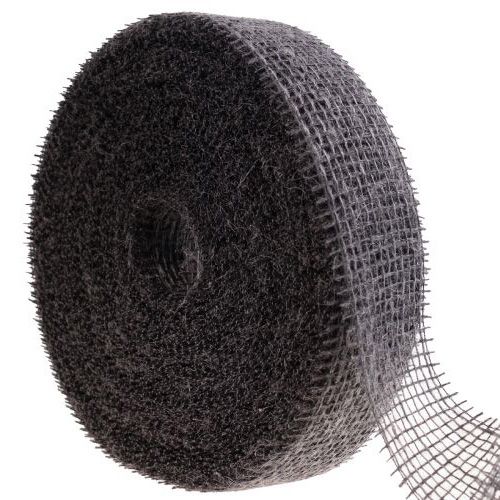 Floristik24 Cinta de yute, cinta decorativa de malla, yute marrón topo, 5 cm, 40 m