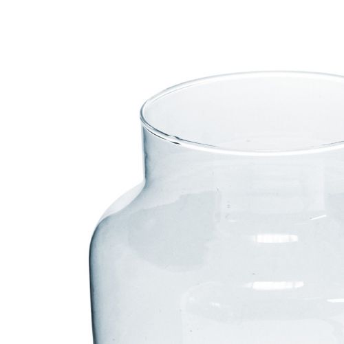 Floristik24 Jarrón de cristal Florero redondo grande 100% cristal reciclado H20 Ø17cm
