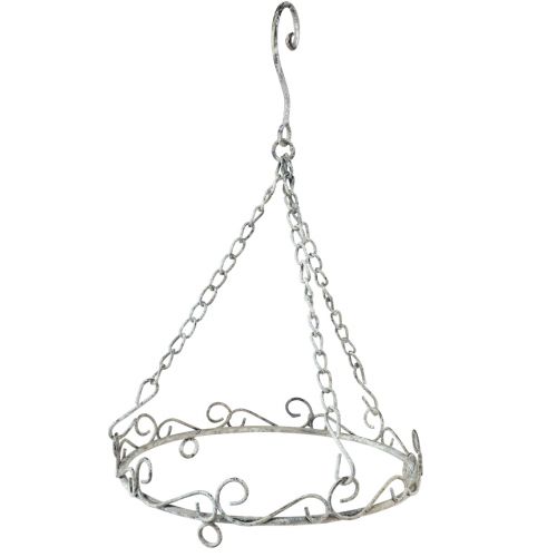 Decoración colgante decoración de metal gris blanco vintage Ø20cm H30cm