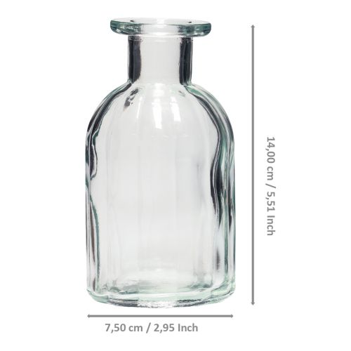 Floristik24 Jarrón de botellas jarrón de vidrio alto Ø7,5cm H14cm