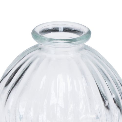 Floristik24 Florero de vidrio pequeño florero de bola florero ranuras transparentes Ø8,5cm H8cm