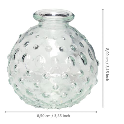 Floristik24 Jarrón de cristal pequeño, jarrón de bolas, transparente Ø8,5cm H8cm