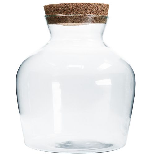 Floristik24 Vaso decorativo con corcho Florero decorativo con tapa H25cm Ø24cm