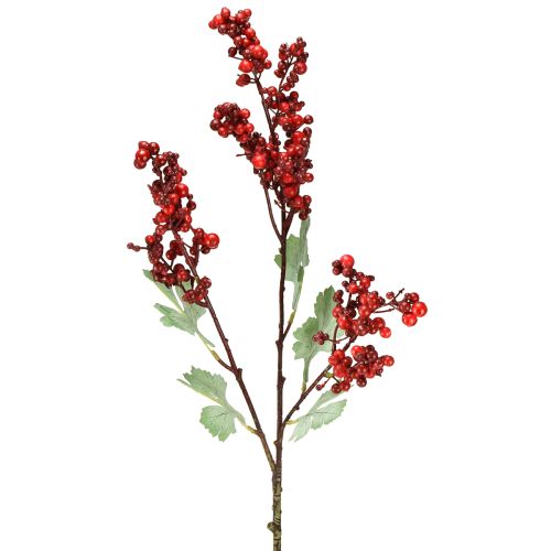 Artículo Rama de bayas artificiales, rama artificial roja, decoración navideña, 74 cm
