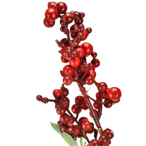 Artículo Rama de bayas artificiales, rama artificial roja, decoración navideña, 74 cm