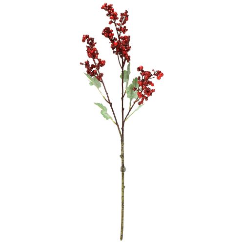 Floristik24 Rama de bayas artificiales, rama artificial roja, decoración navideña, 74 cm