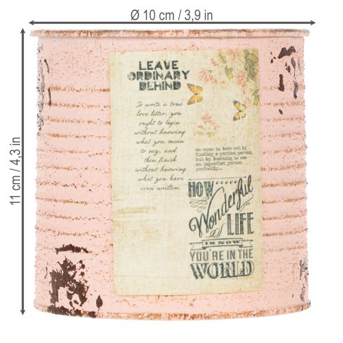 Artículo Maceta decorativa de metal color salmón para decoración veraniega Ø11cm H10.5cm