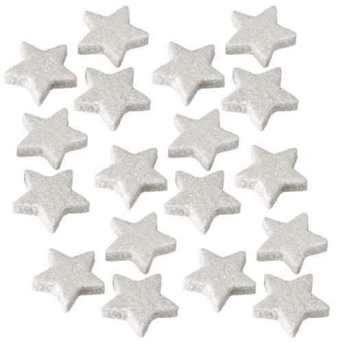 Estrellas dispersas con purpurina crema 2,5cm 96 uds