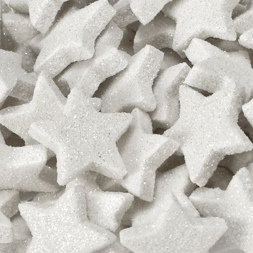 Artículo Estrellas dispersas con purpurina crema 2,5cm 96 uds
