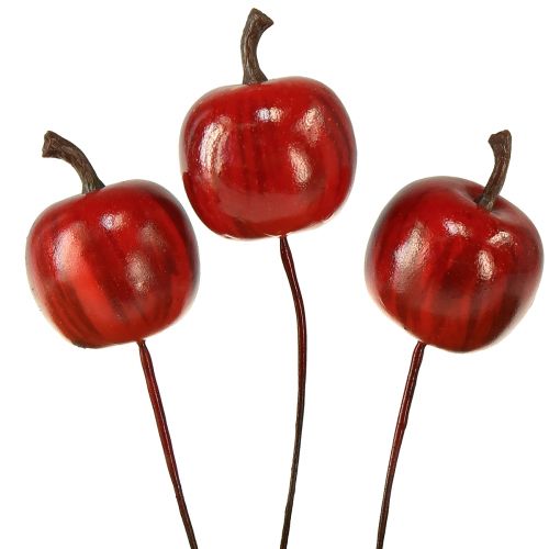 Floristik24 Mini manzanas en alambre 3cm brillantes 24 piezas