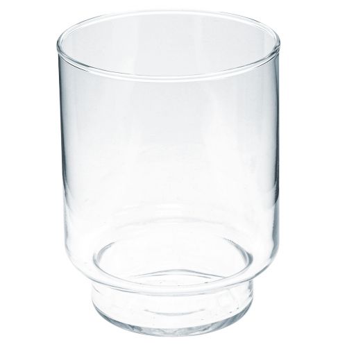Floristik24 Jarrón de cristal con pie florero decoración de cristal vintage H15cm Ø11cm