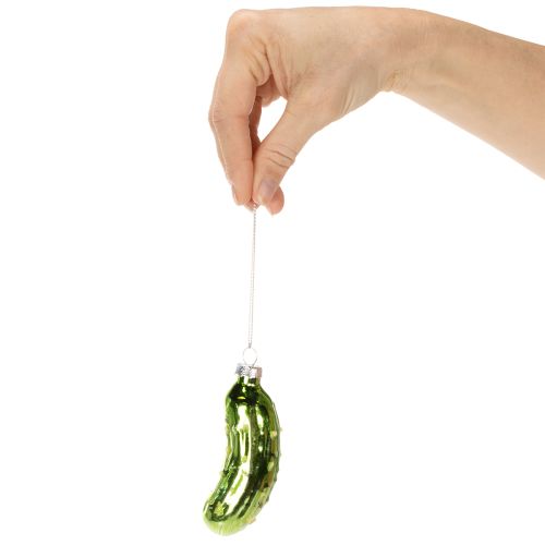 Pepino navideño de cristal, adorno para árbol de Navidad para colgar, 7 cm, 4 piezas | Floristik24.es