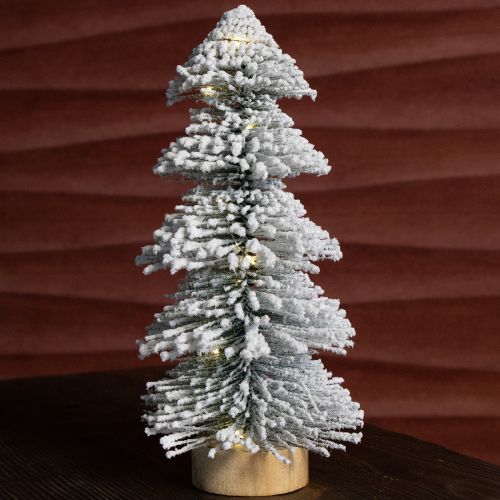Artículo Mini árbol de Navidad iluminado LED abeto con nieve 28cm