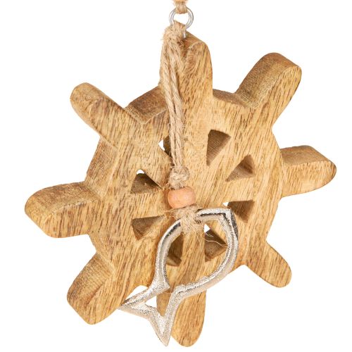 Volante de madera adorno colgante pez metal Ø12cm 2uds