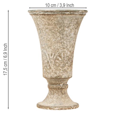 Artículo Cáliz de metal con decoración de copa de diseño antiguo Ø11cm H17.5cm
