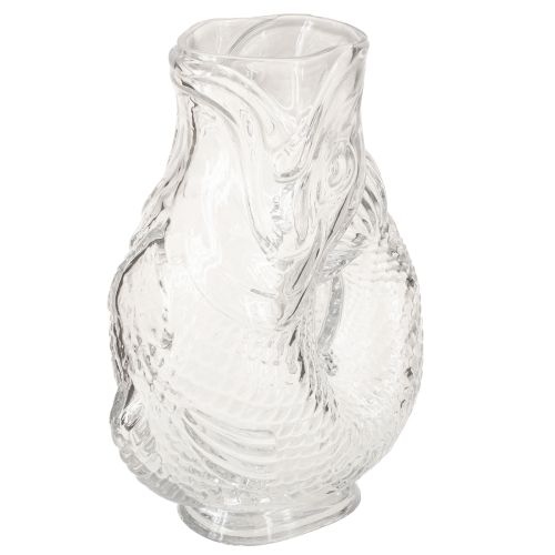 Floristik24 Jarrón de cristal con forma de pez decorativo para un diseño armonioso de la estancia, 24,5 cm