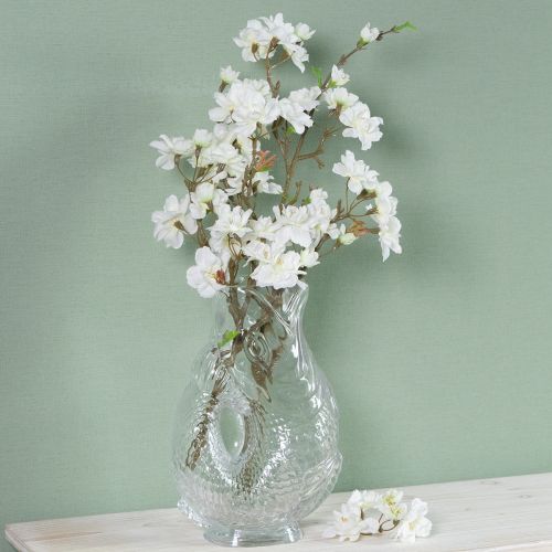 Artículo Jarrón de cristal con forma de pez decorativo para un diseño armonioso de la estancia, 24,5 cm