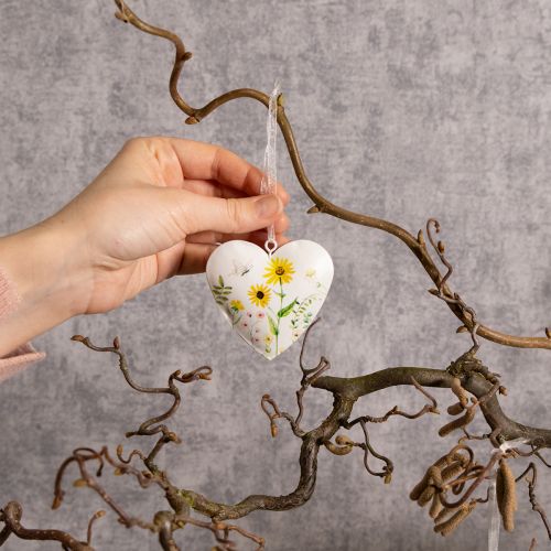 Artículo Colgantes de corazón con motivos florales como decoración de pared, 7 cm, 6 piezas