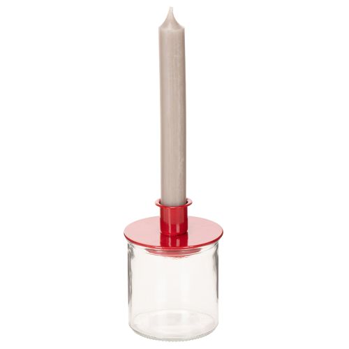 Portavelas redondo de cristal transparente, 8 cm, 3 unidades | Floristik24.es