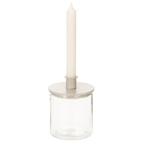 Portavelas de cristal redondo, cristal transparente, versátil, 12 cm, 2 unidades | Floristik24.es