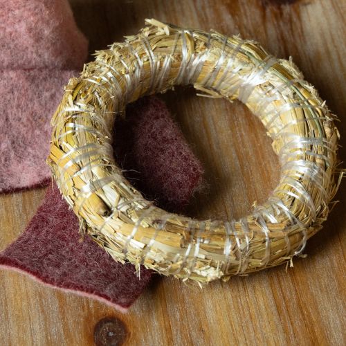 Artículo Corona de paja en blanco pequeña corona de paja 15cm 3cm 10 piezas
