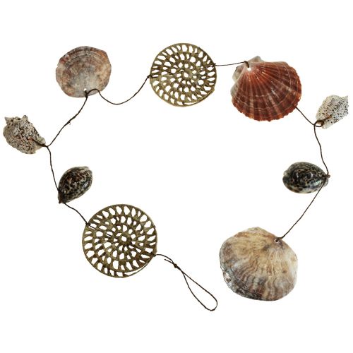 Artículo Decoración de pared decorativa marítima, guirnalda de conchas, guirnalda marítima L125cm