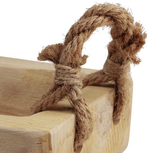 Floristik24 Jardinera cuenco de madera cuadrado Paulownia natural 57,5×18cm×18m