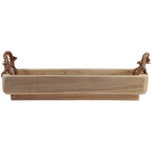 Floristik24 Jardinera cuenco de madera cuadrado Paulownia natural 57,5×18cm×18m
