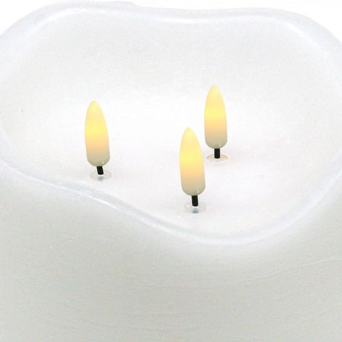 Floristik24 Vela LED grande de cera blanca para temporizador de batería Ø14.5cm H15cm