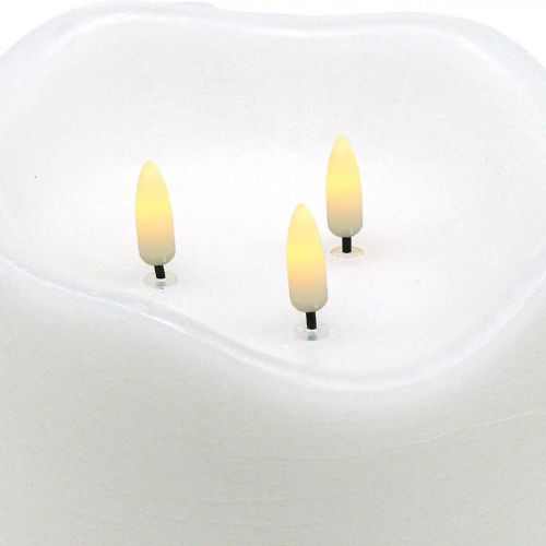 Artículo Vela LED grande de cera blanca para temporizador de batería Ø14.5cm H15cm