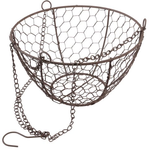 Artículo Cesta de alambre para colgar cesta colgante aspecto óxido de metal Ø21cm