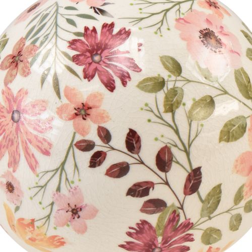 Floristik24 Bola de cerámica con flores de loza decorativa de cerámica 12cm