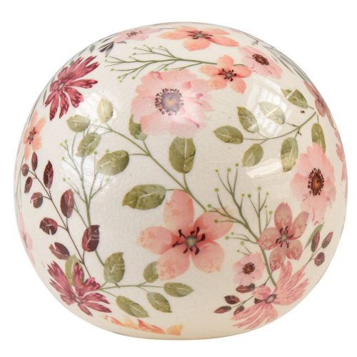 Floristik24 Bola de cerámica con flores de loza decorativa de cerámica 12cm