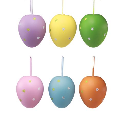 Floristik24 Huevos de Pascua huevos de plástico colgantes 6,5x10cm 6uds