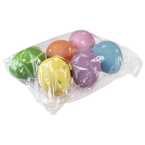 Floristik24 Huevos de Pascua huevos de plástico colgantes 6,5x10cm 6uds
