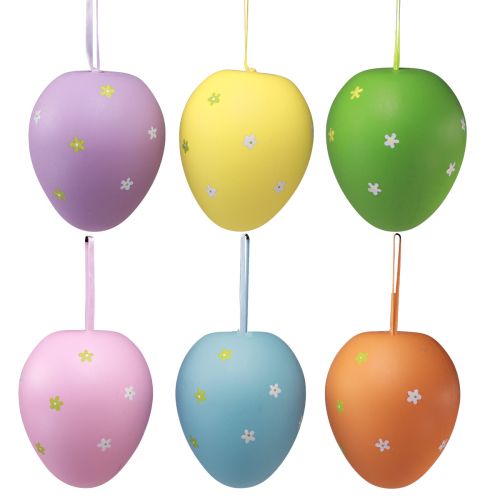 Floristik24 Huevos de Pascua grandes para colgar huevos de plástico 11×14,5cm 6uds