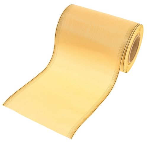 Floristik24 Corona cinta muaré corona cinta amarillo 150mm 25m